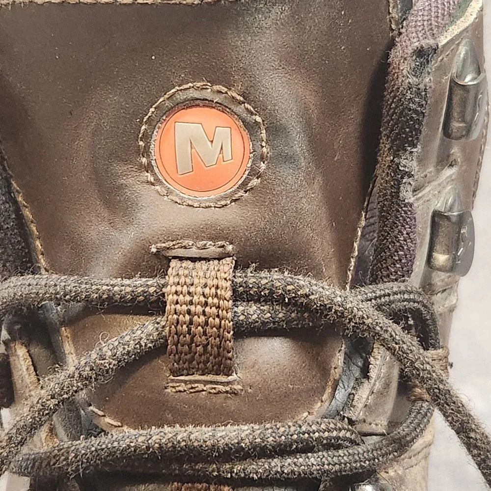 Merrell Boots Mens 8.5 Brown Leather Reflex II 2 Mid Waterproof Hiking Gorpcore